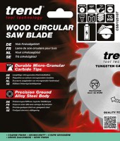 Trend Wood Cordless Circular Saw Blade - 125mm dia x 1.5 kerf x 20 bore 18T