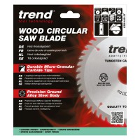 Trend Wood Cordless Circular Saw Blade - 165mm dia x 1.5 kerf x 20 bore 12T