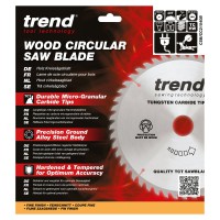 Trend Wood Mitre Saw Blade - 210mm dia x 2.4 kerf x 25.4 bore 40T