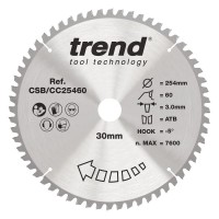 Trend Wood Mitre Saw Blade - 254mm dia x 3.0 kerf x 30 bore 60T