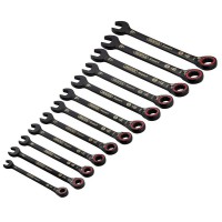 Draper Expert HI-TORQ Metric Reversible Ratchet Combination Spanner Set, Black (12 Piece) - 03912