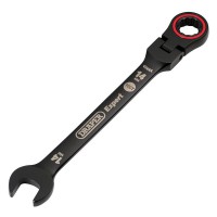 Draper Expert HI-TORQ Metric Flexible Head Ratchet Combination Spanner, 14mm, Black - 03920