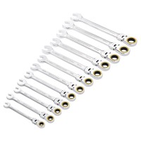 Draper Expert HI-TORQ Metric Flexible Head Ratchet Combination Spanner Set (12 Piece) - 03932