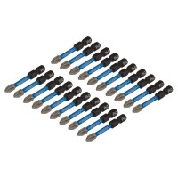 Draper Expert Cross Slot/PH Type Impact Screwdriver Bits, No.2 x 50mm, 1/4\" Hex (Pack of 20) - 05697