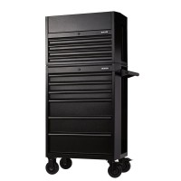 BUNKER Combined Roller Cabinet and Tool Chest, 10 Drawer, 26\" Black - 24247