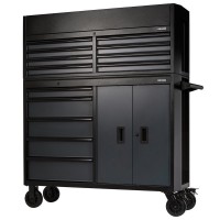 BUNKER Combined Roller Cabinet and Tool Chest, 13 Drawer, 52\" Grey - 24256