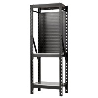 BUNKER 3 Tier Racking with Stainless Steel Shelving and Pegboards, 750mm - 27971