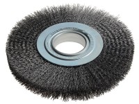 Lessmann Wheel Brush 200mm dia x 24-27 width x 50 bore - Steel Wire 0.35 + Adaptors Set 3