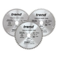 Trend CraftPro Triple Pack Mixed Saw Blade - 250mm dia x 3 kerf x 30 bore 48T 60T 84T