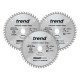 Trend CraftPro Triple Pack Panel Trimming Saw Blade - 165mm dia x 2.2 kerf x 20 bore 48T