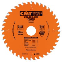 CMT Industrial Fine Cut Saw Blade 160mm dia x 2.2 kerf x 20 bore Z40 15ATB