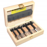 Famag 1663505 TCT-Bormax Forstner Bit Carbide-Tipped Set of 5 pcs in Wooden Case