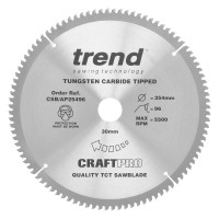 Trend CraftPro Aluminium / Plastic Saw Blade - 254mm dia x 2.8 kerf x 30 bore 96T