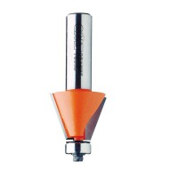 CMT Chamfer router bit - 21.5 dia x 22mm cut x 1/2 shank, 11.25 deg