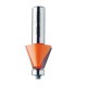 CMT Chamfer router bit - 21.5 dia x 22mm cut x 1/2 shank, 11.25 deg
