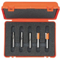 CMT 5 piece straight router bit set - 1/4 shank