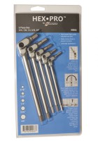 BONDHUS HP5-IC-60B Hex Pro Pivot Head Wrench Set - 5 pcs - 3/16\"-3/8\", 00060