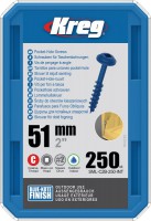 Kreg SML-C2B-250-EUR Kreg Blue-Kote WR Pocket Hole Screws - 51mm / 2\" x 8 Coarse, Washer-Head, qty 250