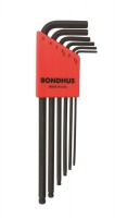 BONDHUS BLX6M Ball End Hex Allen Key Set - 6 pcs - 1.5mm-5mm, 10946