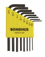 BONDHUS HLX8S Hex Allen Key Set - 8 pcs - 0.050\"-5/32\", 12232