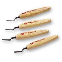 Flexcut 4 Piece Dogleg Chisel Micro Carving Tool Set - MT150